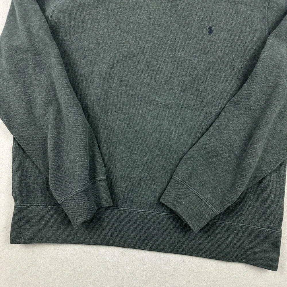 Vintage Polo Ralph Lauren Sweater Men Large Gray Crewneck Pullover Pony Cotton *